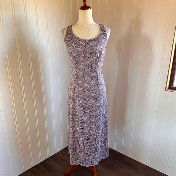 Vintage Y2K Volup Fairy Floral Lace Maxi Dress 14 - Picture 1 of 7